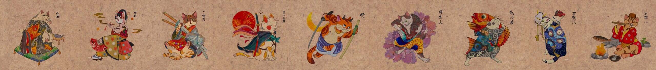 Ninja Cat (tattoo illustrations)